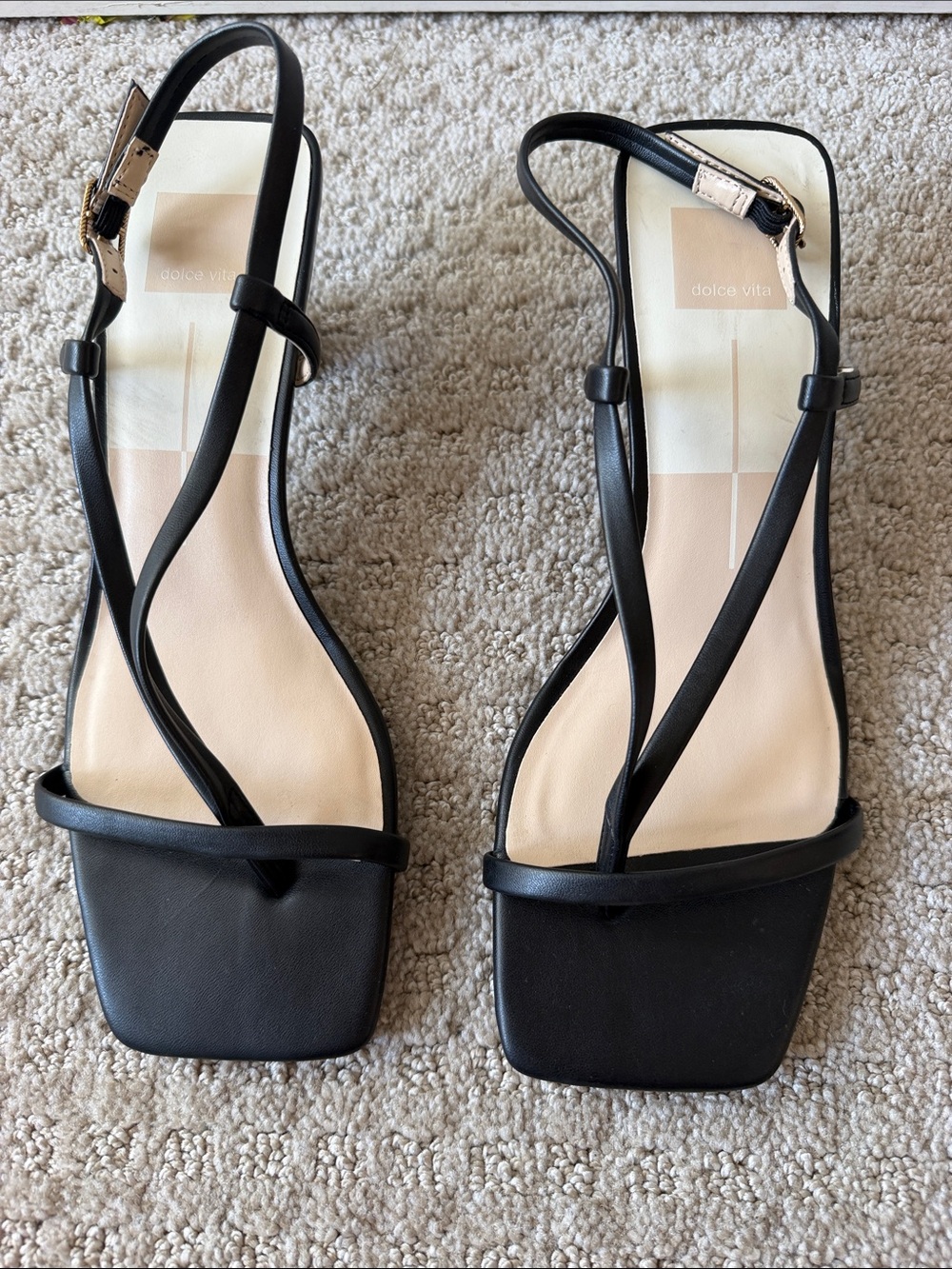 Dolce Vita Bobbi Black Strappy Square Toe Slingback Sandals - Size 9 - 90s / Y2K - Picture 4 of 9